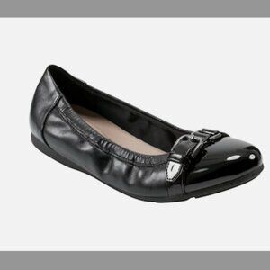 Easy Spirit Women's Kenna Buckle Slip On Ballet Flats Black Size 8 W